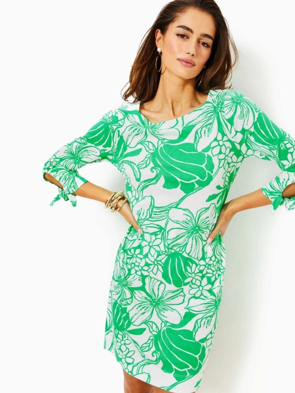 NWOT Lilly Pulitzer Dress Lidiya Boat Neck Spearmint Oversized Kiss My Tulips